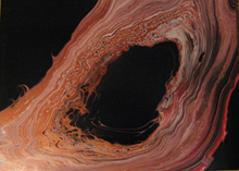 Peinture à l'acrylique sur toile de Nicolas Epinoux: trou de cuivre 