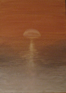 Peinture à la gouache sur toile de Nicolas Epinoux: orange sunshine 